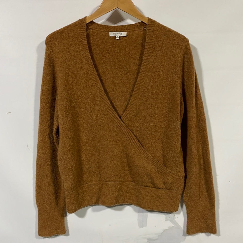 Madewell cross body merino wool alpaca blend v-neck sweater
